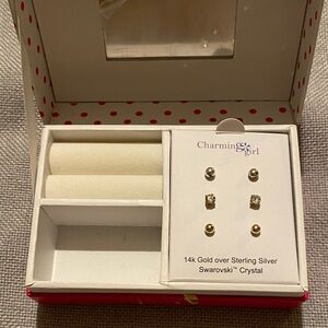 New Swarovski Crystal and Gold over sterling silver earrings by Charming Girl